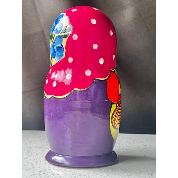 Hand-Painted Russian Matryoshka Nesting Dolls Set Of Five 6.5” tall Gift - Picture 13 of 15